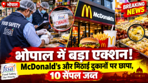 भोपाल में फूड सेफ्टी टीम का बड़ा एक्शन: मैकडॉनल्ड और टेस्ट ऑफ छेना सहित कई दुकानों से लिए 10 सैंपल, लैब भेजे